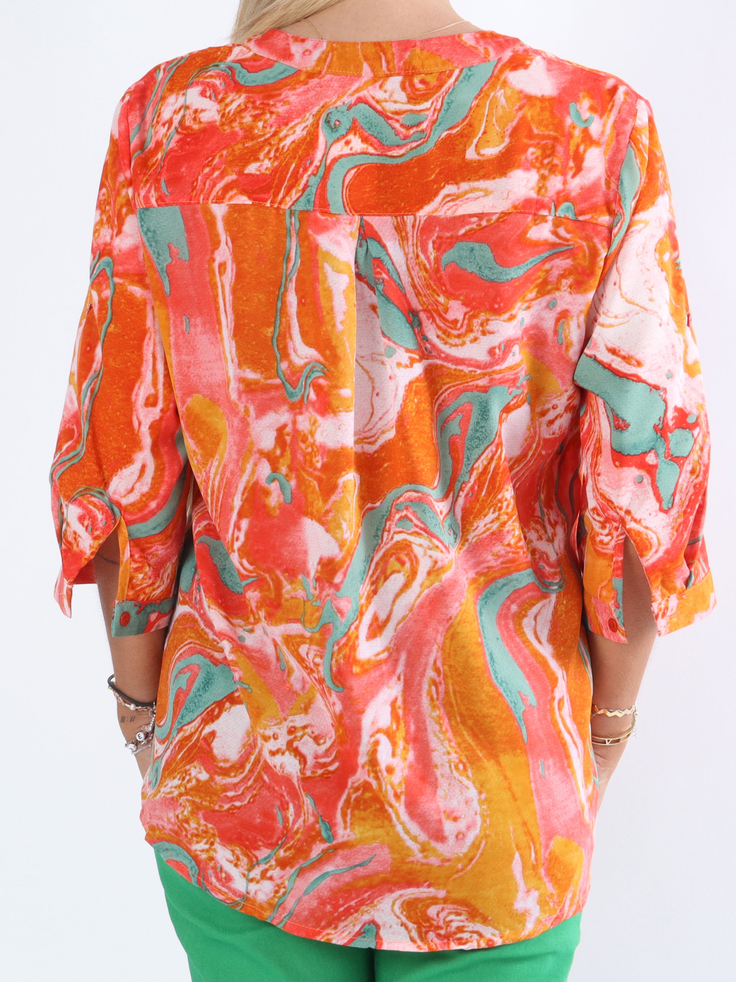 Elvi - Skjorta i coolt mönster med 3/4-ärmar